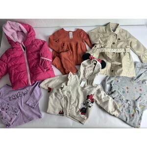 Baby Girl's Clothing Lot Size 12 months Winter Coats Clothes Disney Bundle 10 pc